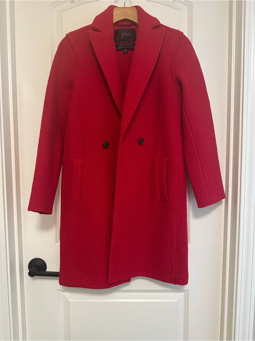 J Crew Daphne Top Coat 100% Italian Wool Size 00P